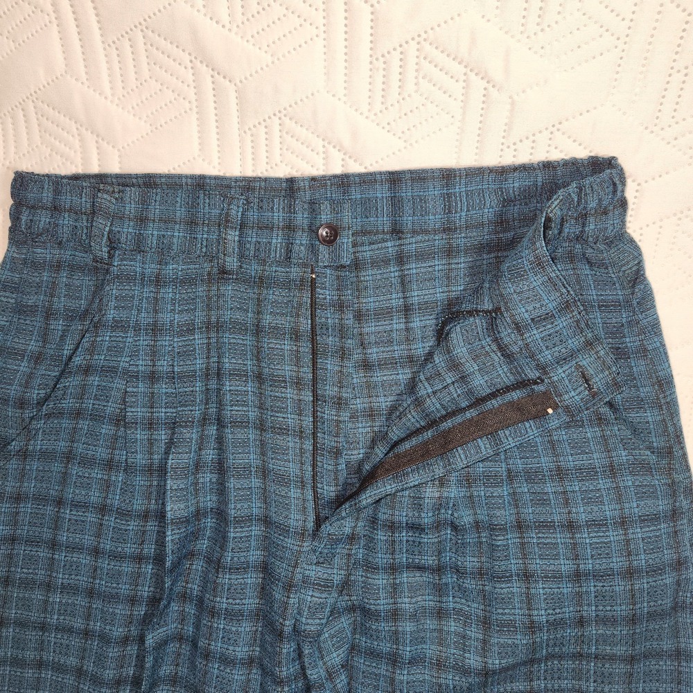 Vintage 80s Wear The Right Thing Men Shorts By Henri Valdise Blue zip Pleated M - Picture 4 of 13
